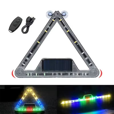 1 Pc Universal Emergency Lights for Car Solar & USB Rechargeable Remote Control High-Intensity Safety Lights