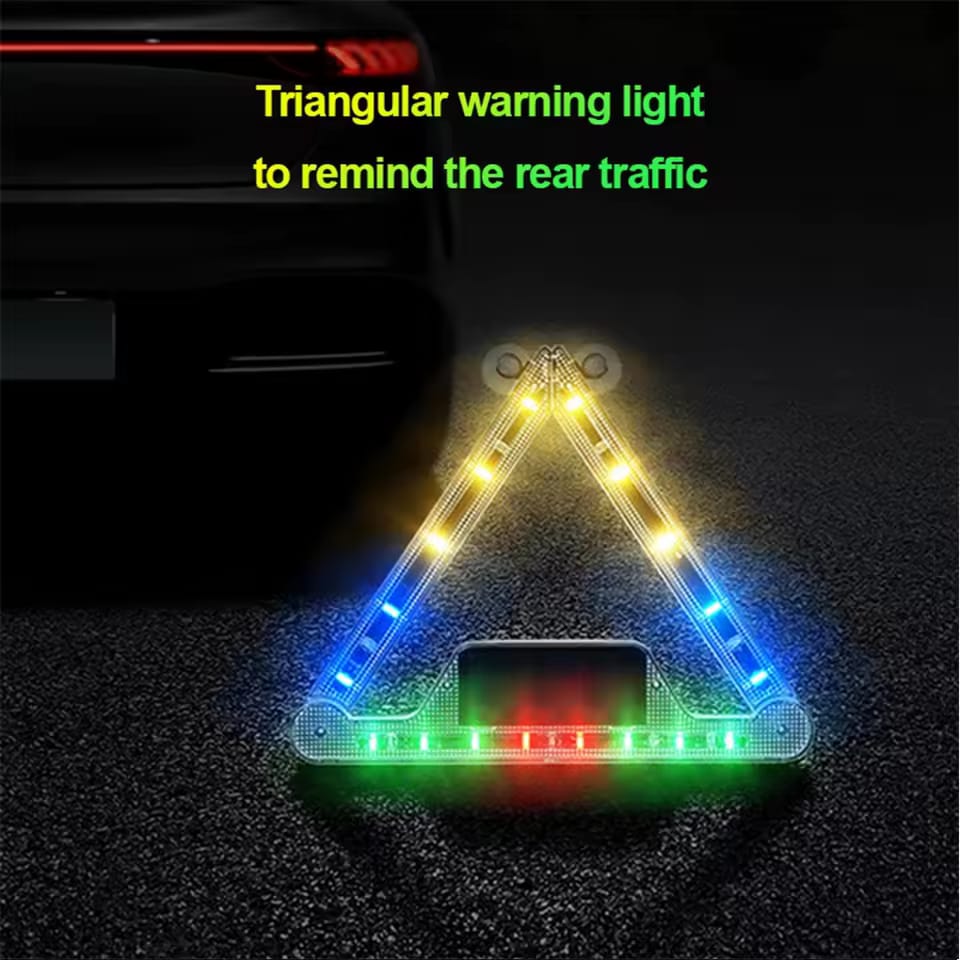 Universal Emergency Lights for Car Solar & USB Rechargeable Remote Control High-Intensity Safety Lights 1 Pc