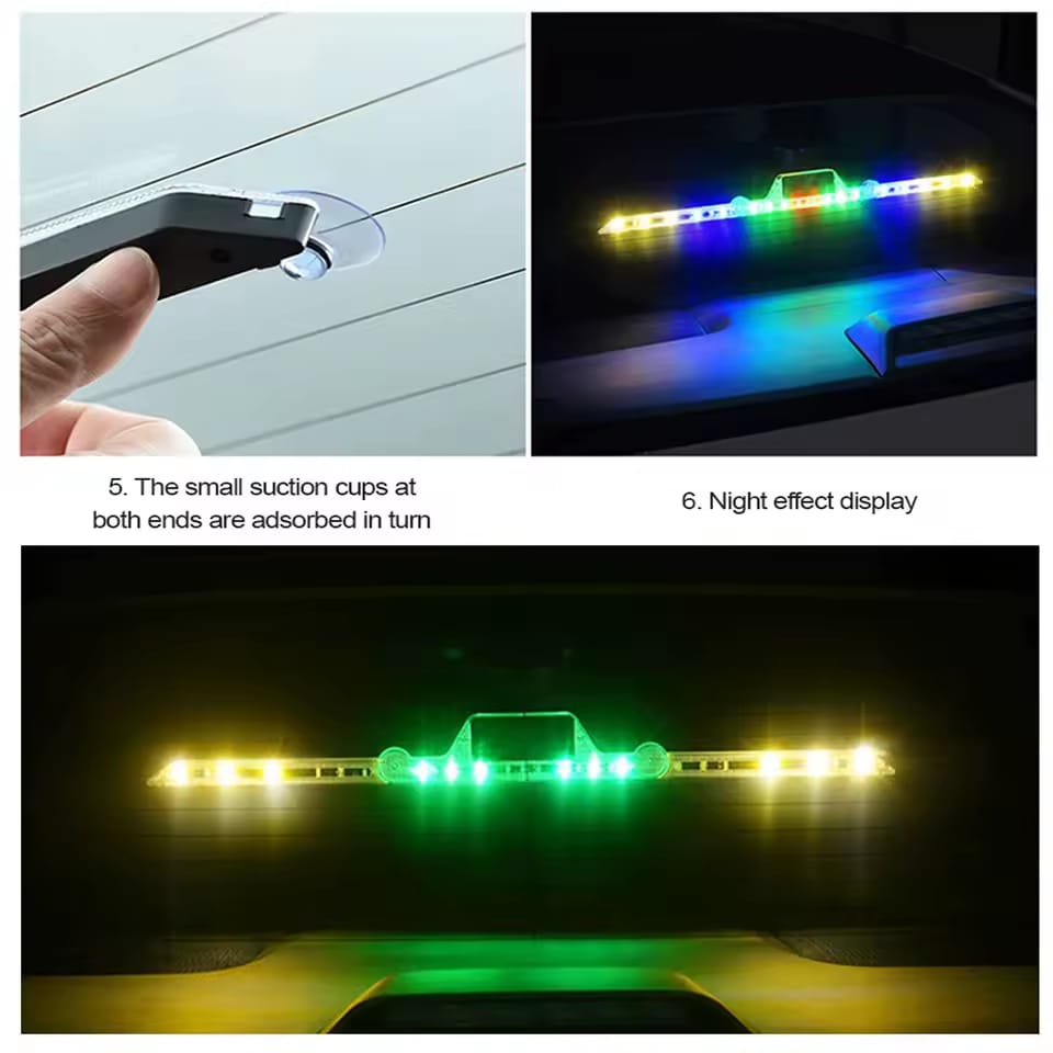 Universal Emergency Lights for Car Solar & USB Rechargeable Remote Control High-Intensity Safety Lights 1 Pc