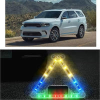 1 Pc Universal Emergency Lights for Car Solar & USB Rechargeable Remote Control High-Intensity Safety Lights