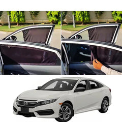 Honda Civic 2017 Elite Series Car Window Railing Privacy Curtains Sun shades UV Rays Protection Blinds (4 Pcs)