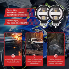 2 Pcs Set Universal X99 Motorcycle LED Headlight Light With DRL Car Driving Lights Spotlight Fog Lamp