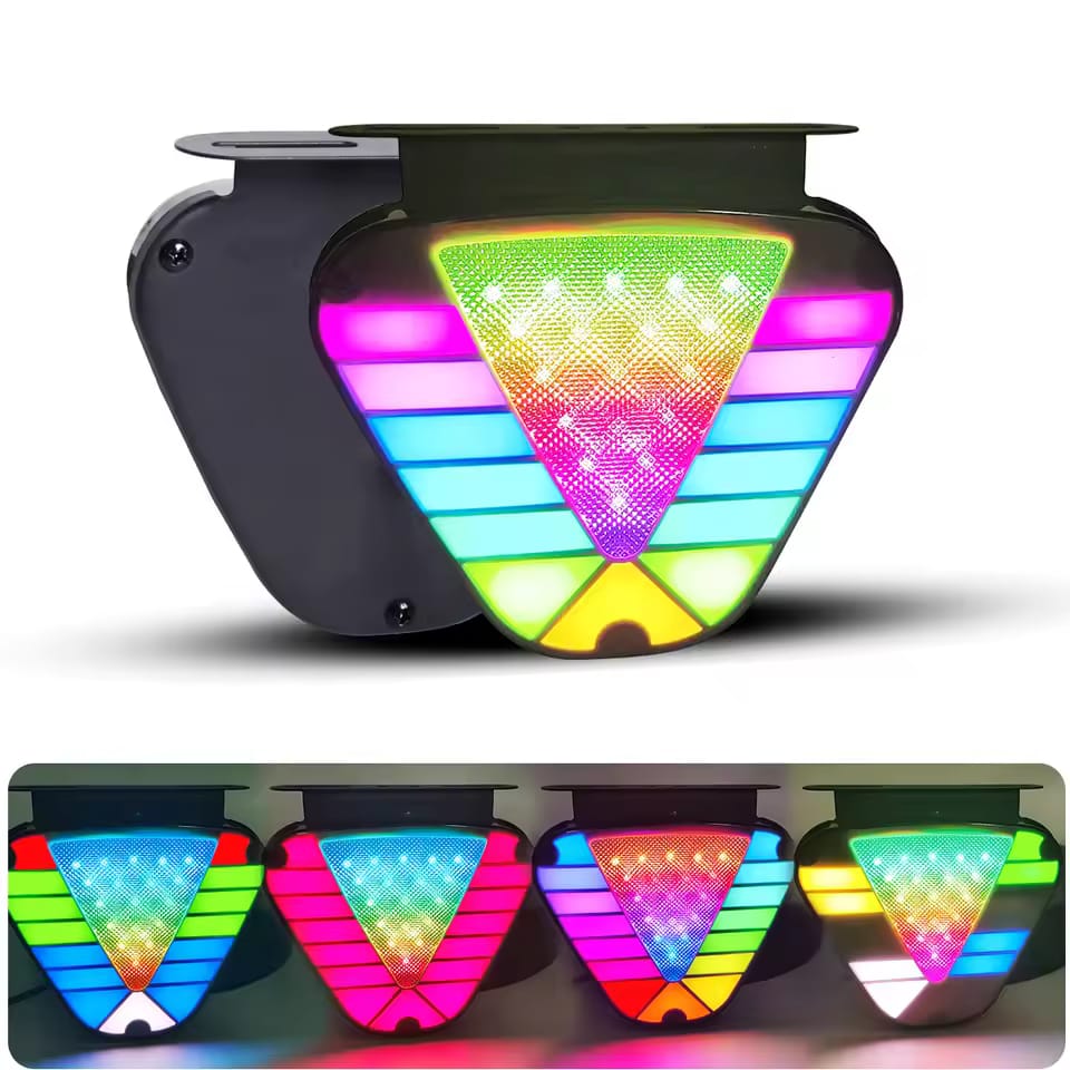 Universal RGB 3rd Brake Lamp F1 Style V Shape Tail Light For All Vehicles 1 Pcs