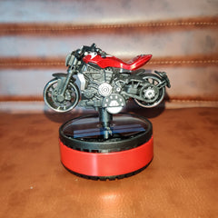 Universal Solar Harley Bike Car Perfume Air Freshener 360° Rotating Car Perfume Solar Energy Fragrance Car 1 Pc(Red)