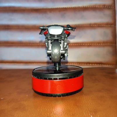 Universal Solar Harley Bike Car Perfume Air Freshener 360° Rotating Car Perfume Solar Energy Fragrance Car 1 Pc(Red)