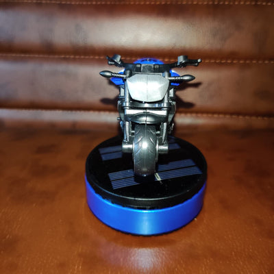 Universal Solar Harley Bike Car Perfume Air Freshener 360° Rotating Car Perfume Solar Energy Fragrance Car 1 Pc(Blue)