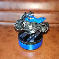 Universal Solar Harley Bike Car Perfume Air Freshener 360° Rotating Car Perfume Solar Energy Fragrance Car 1 Pc(Blue)