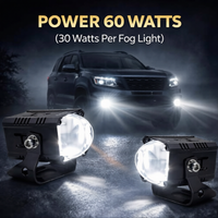 1 Pc Universal HJG H-S114 30W Bezel Less Projector Fog Lights For Car