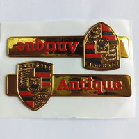1 Pc Universal Porsche Antique Metal Golden Emblem Logo In Premium Quality