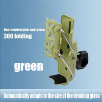 Heavy Duty Clamp On Bottle Holder Beverage Mount For Handlebar Water Bottles For Bike(Green)