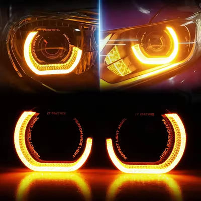 Universal Angel Eye Crystal Ring 2.5 Inch APP Control RGB LED for Car Headlight In Premium Quality 2 Pcs Set