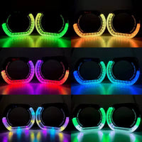 Universal Angel Eye Crystal Ring 2.5 Inch APP Control RGB LED for Car Headlight In Premium Quality 2 Pcs Set
