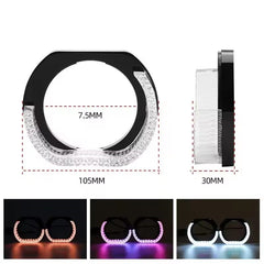 Universal Angel Eye Crystal Ring 2.5 Inch APP Control RGB LED for Car Headlight In Premium Quality 2 Pcs Set
