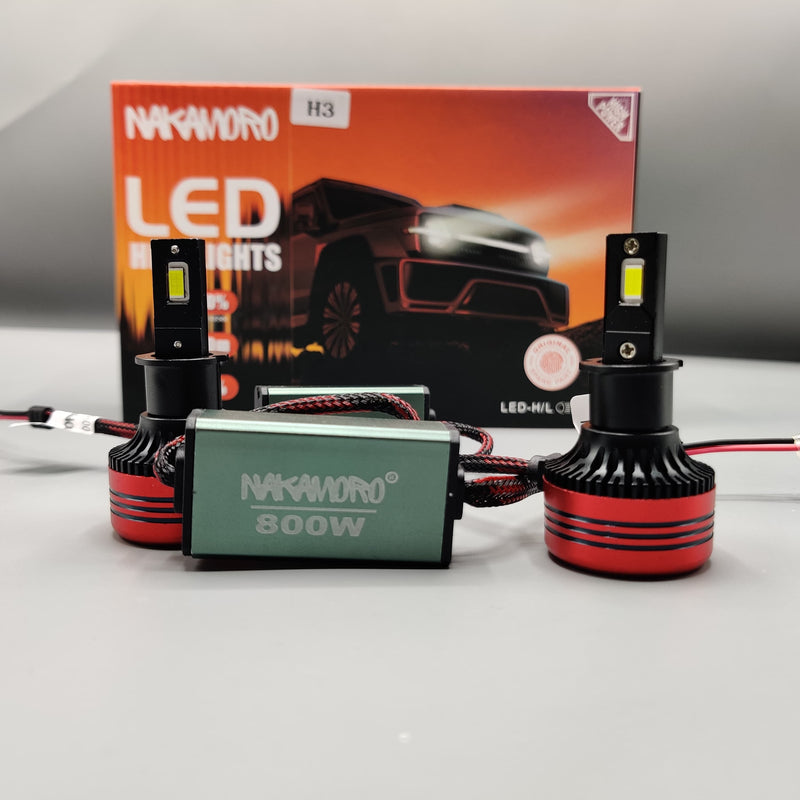 NAKAMORO LED Headlight Bulb Original H3 65 Watts 2 Pcs Set