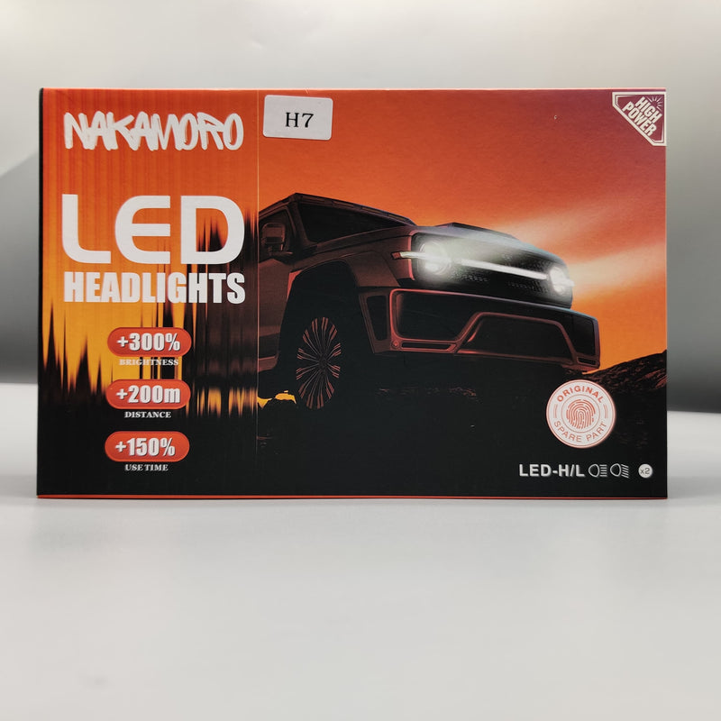 NAKAMORO LED Headlight Bulb Original H7 65 Watts 2 Pcs Set