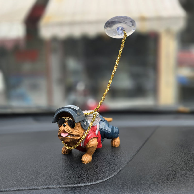 Universal Car Interior Decoration Pubg Bull Dog With Cloths and Welding Hat Hanging Car PittBull 1 Pc