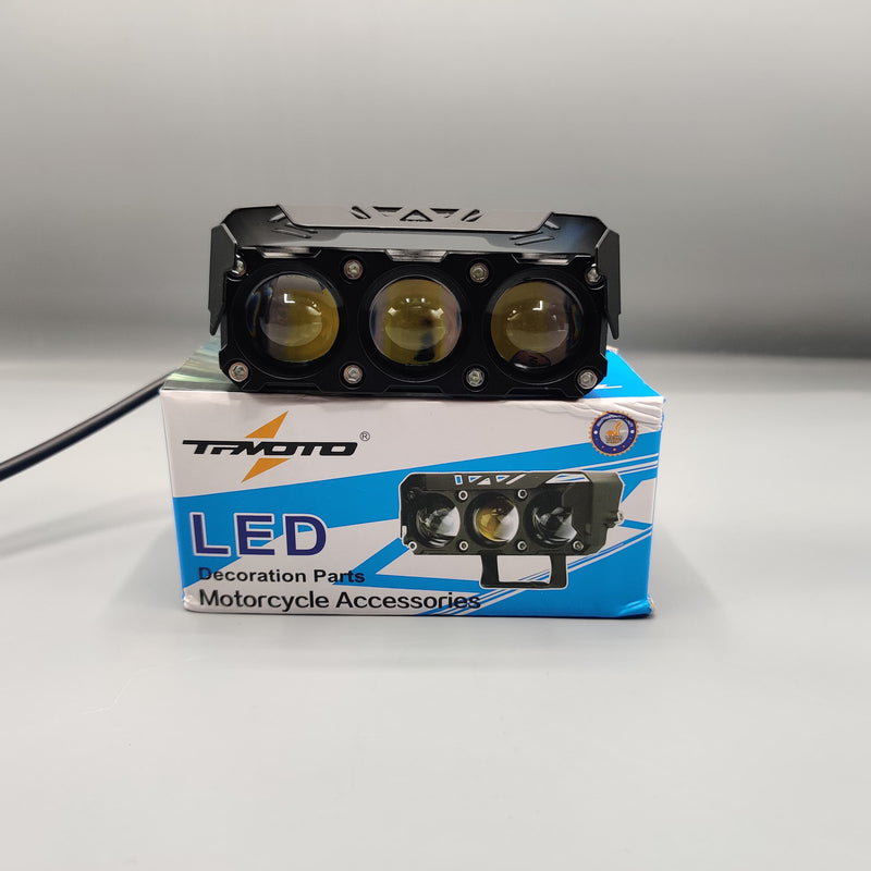 TRMOTO 3 LED Fog Light Dual Color With Metal Body 1 Pc