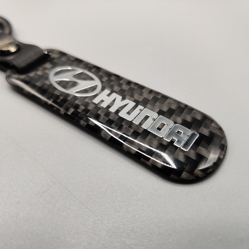 Hyundai Carbon Fiber Keychain With Metal Ring 1 Pc