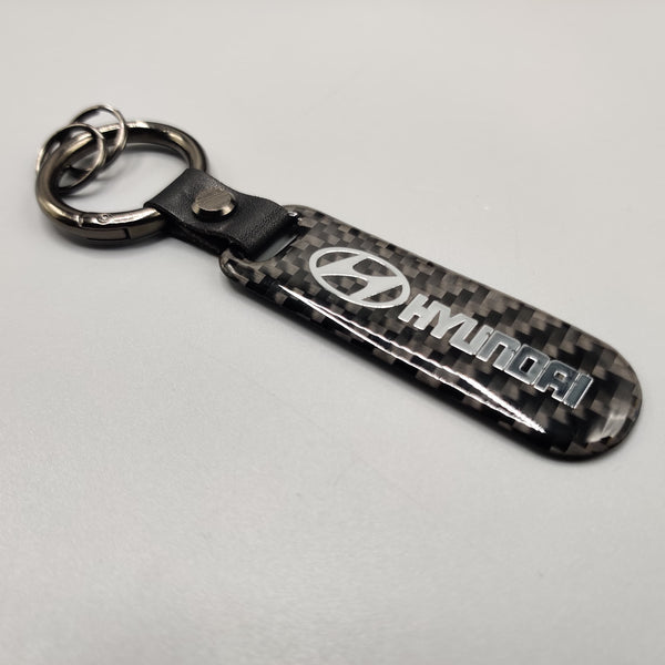 Hyundai Carbon Fiber Keychain With Metal Ring 1 Pc