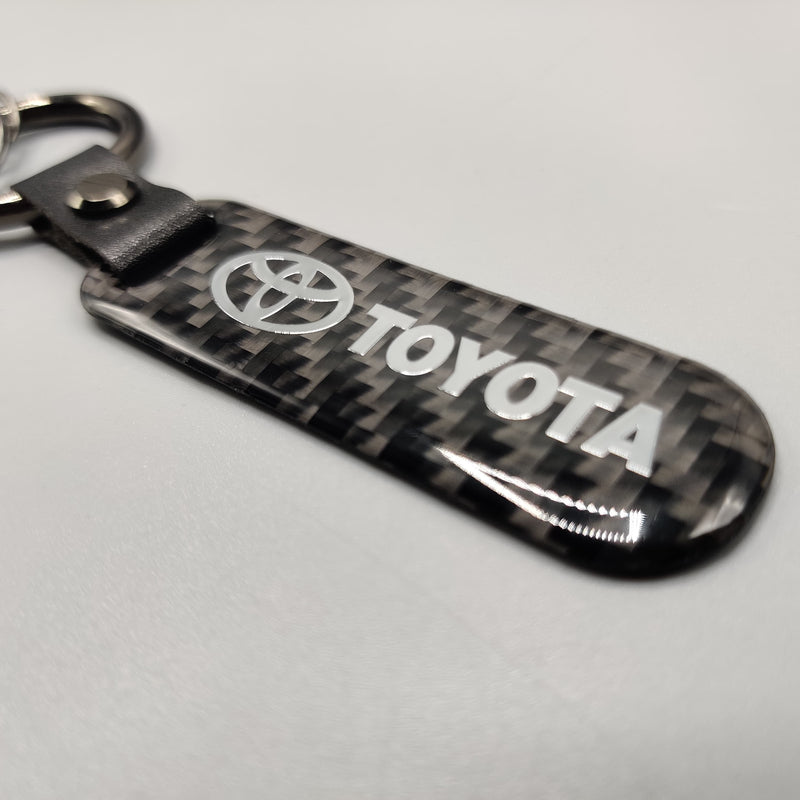 Toyota Carbon Fiber Keychain With Metal Ring 1 Pc