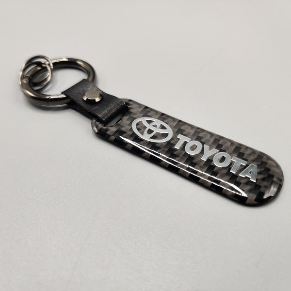 Toyota Carbon Fiber Keychain With Metal Ring 1 Pc