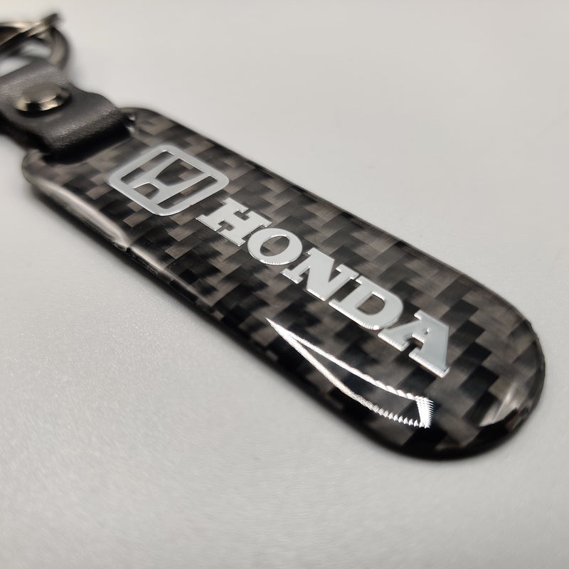 Honda Carbon Fiber Keychain With Metal Ring 1 Pc