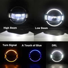 7 Inch Jeep Round Led Headlight Shark Style With Elegent DRL 2 Pcs Set