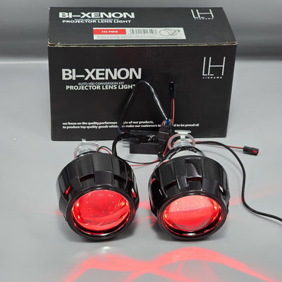 2 Pcs Set LIUHAWK Bi Xenon Projector X1 Style With Devil Eye Mobile Operated Function 100 Watt SMD Complete