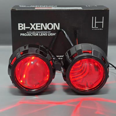 2 Pcs Set LIUHAWK Bi Xenon Projector X1 Style With Devil Eye Mobile Operated Function 100 Watt SMD Complete