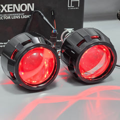 LIUHAWK Bi Xenon Projector X1 Style With Devil Eye Mobile Operated Function 55 Watt SMD Complete 2 Pcs Set