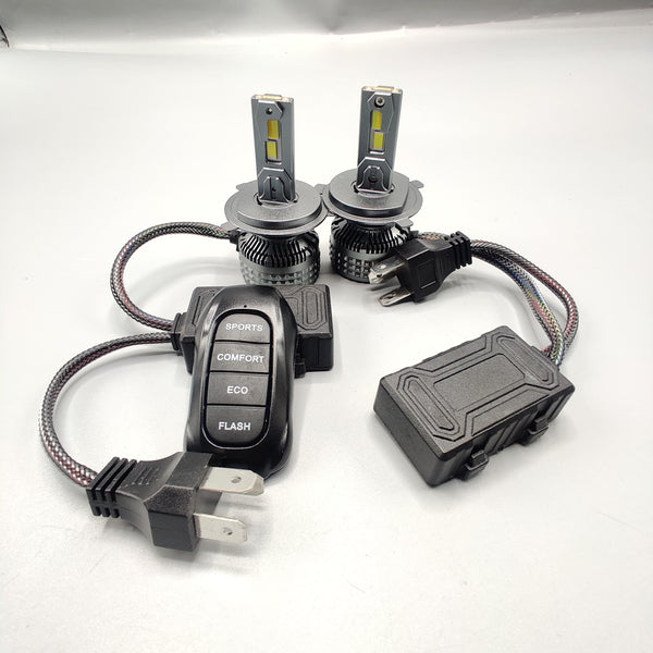 LIUHAWK H4 Dual Color Original 85W LED Light With Flasher And Remote For Car 2 Pcs Set