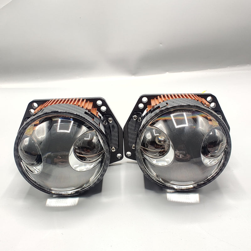 Universal A90 BI-LED 3.0 80W High Beam Lens 90W Laser With Carbon Fiber Texture 2 Pcs Set