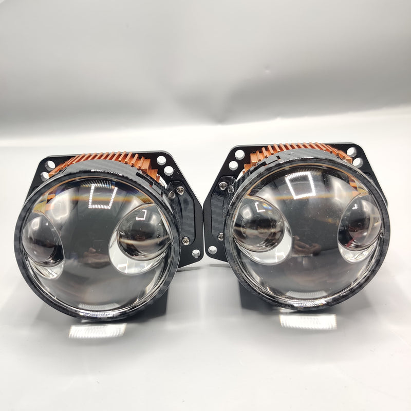 Universal A90 BI-LED 3.0 80W High Beam Lens 90W Laser With Carbon Fiber Texture 2 Pcs Set