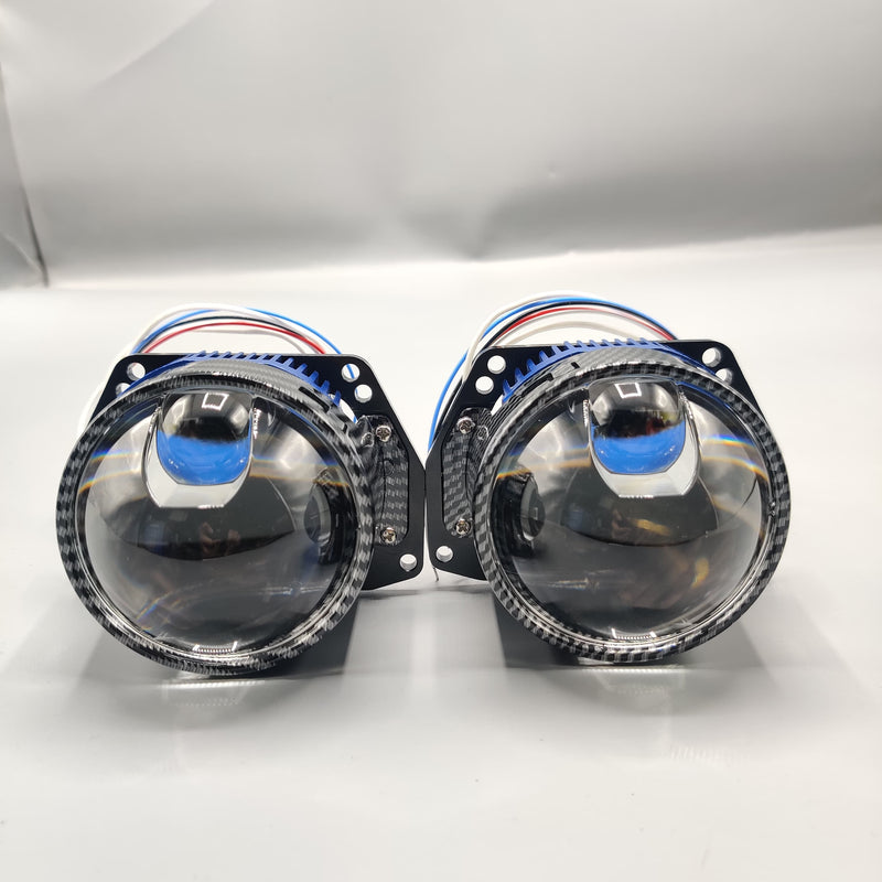 Universal A80 3.0 BI-LED 70W High Beam Lens 80W Laser With Carbon Fiber Texture 2 Pcs Set