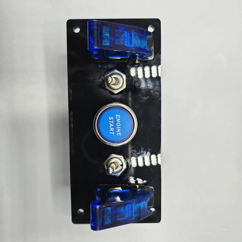 Universal 5-inch Switch Panel With Toggle Switches+On/Off Airplane Switches+ Push Button (Blue)