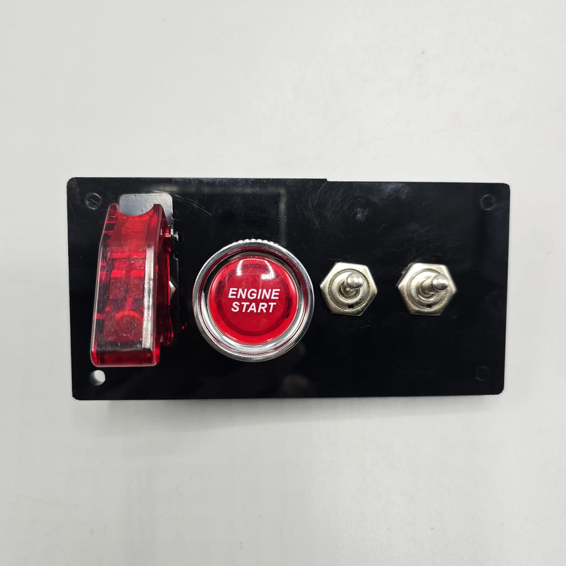 Universal 5-inch Switch Panel With Toggle Switch+On/Off Switches+ Push Button (Red)