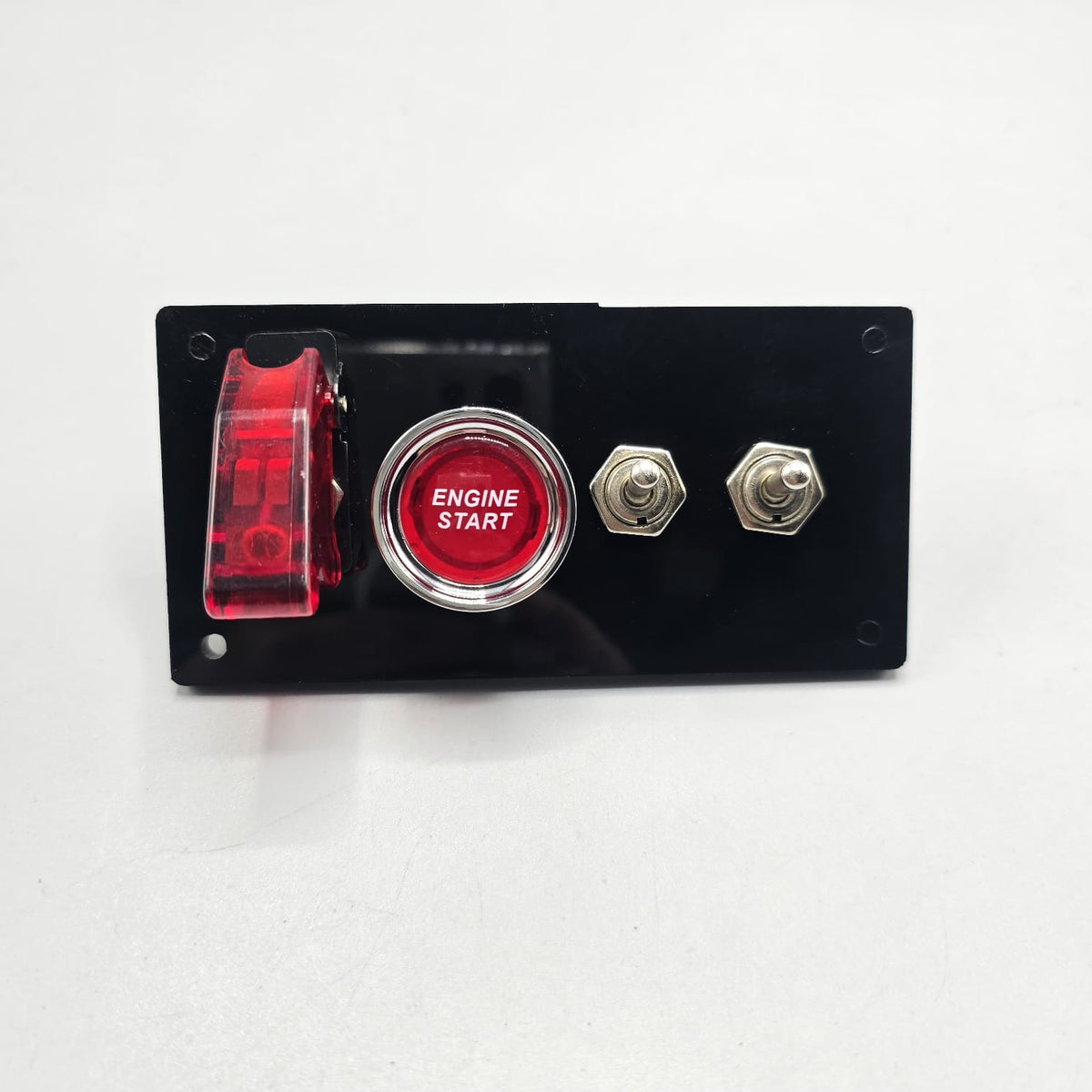 Universal 5-inch Switch Panel With Toggle Switch+On/Off Switches+ Push Button (Red)