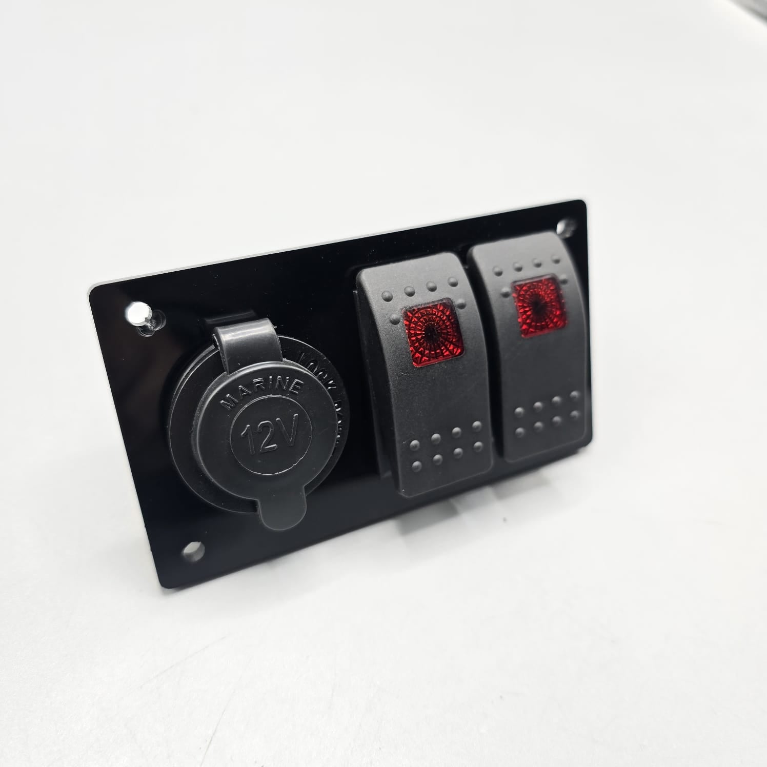 Power Outlet Rocker Universal 4-inch Switch Panel With Rocker Switches+12V Power Outlet(Re ...