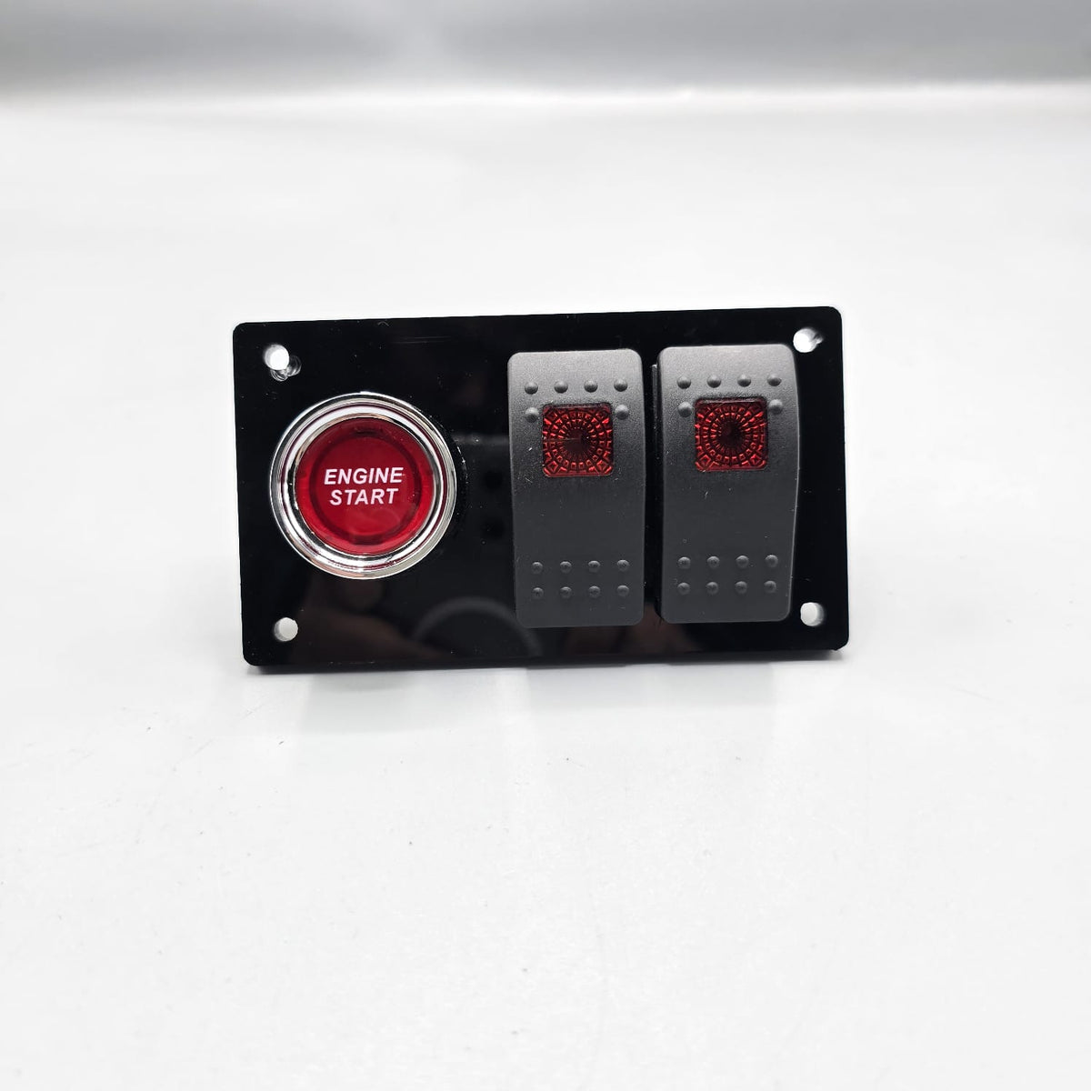 4 Button Rocker Switch Universal 4-inch Switch Panel With Rocker Switches+Push Start Button ...