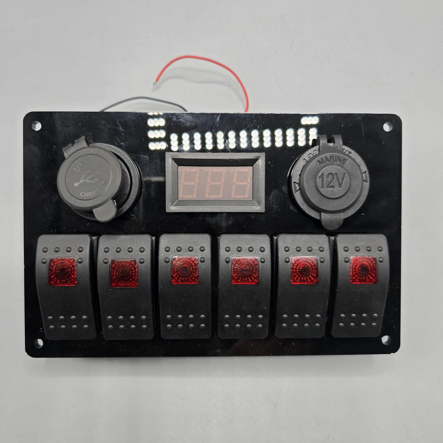 7 Switch Panel Universal 7-inch Switch Panel With On/Off Light Rocker Switches +12V P ...