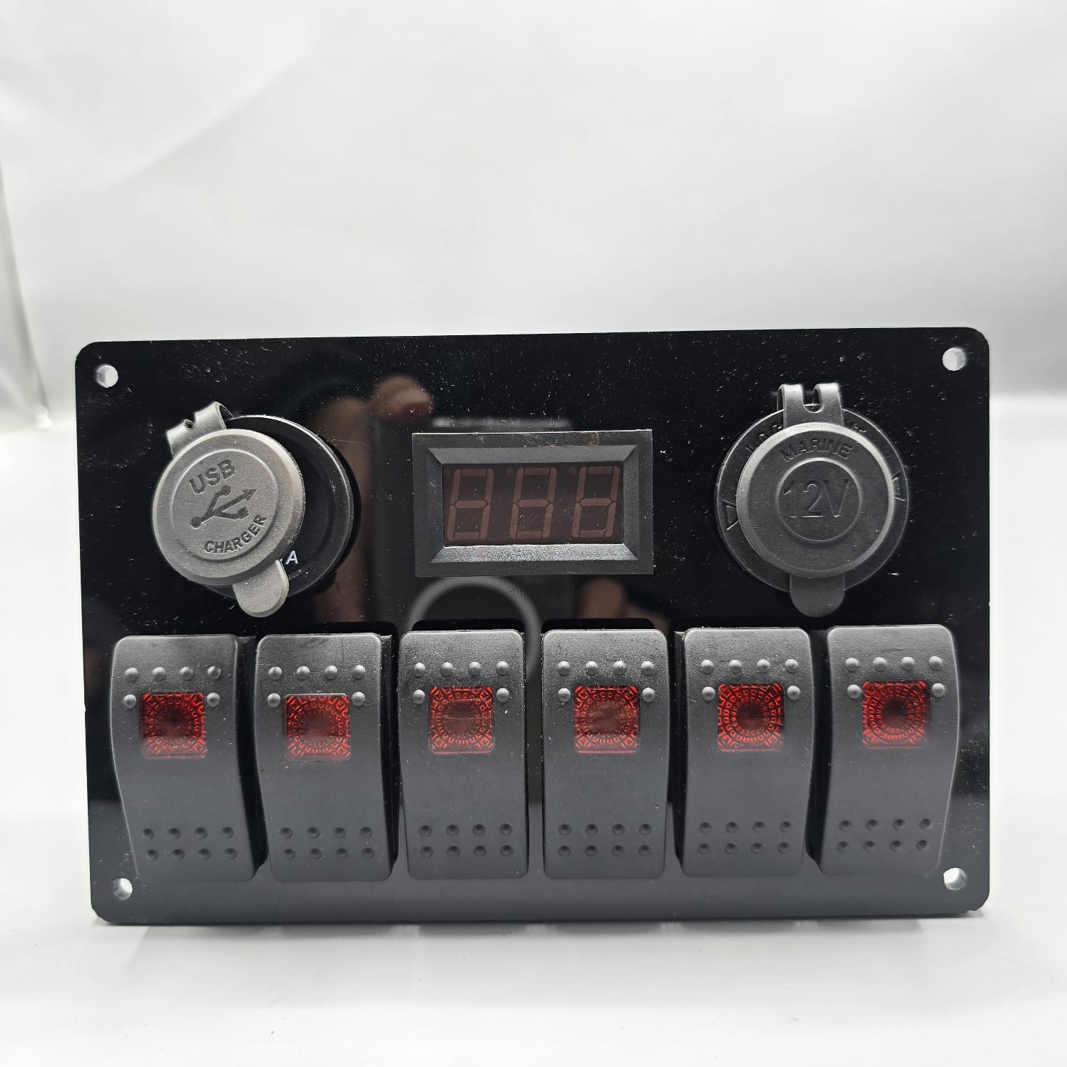 7 Switch Panel Universal 7-inch Switch Panel With On/Off Light Rocker Switches +12V P ...