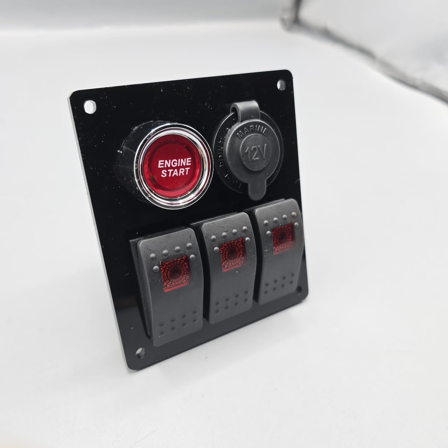 Power Outlet Rocker Universal 4-inch Switch Panel With Rocker Switches +12V Power Outlet ...