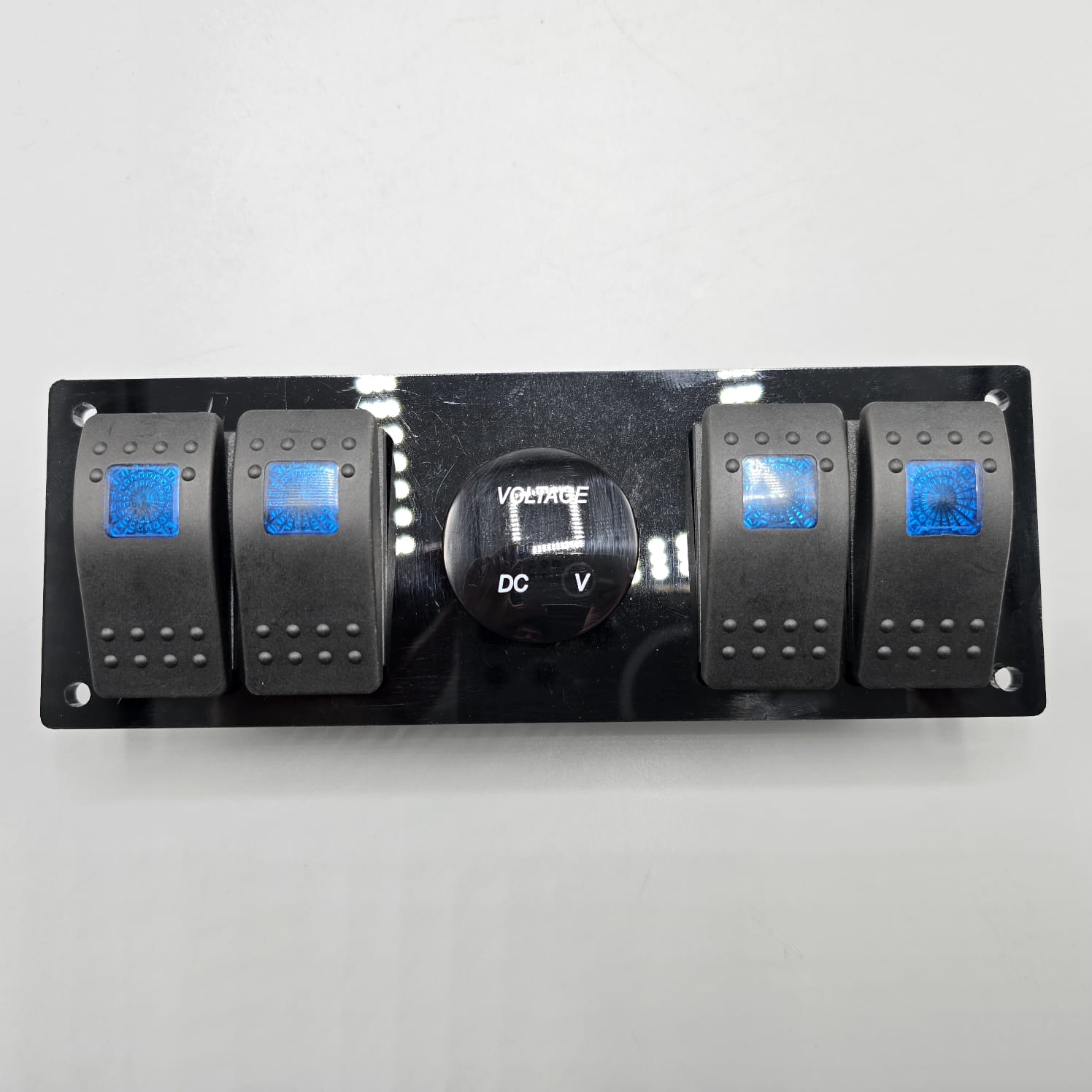 Universal 5-inch Switch Panel With Rocker Switches+Led Voltmeter (Blue ...