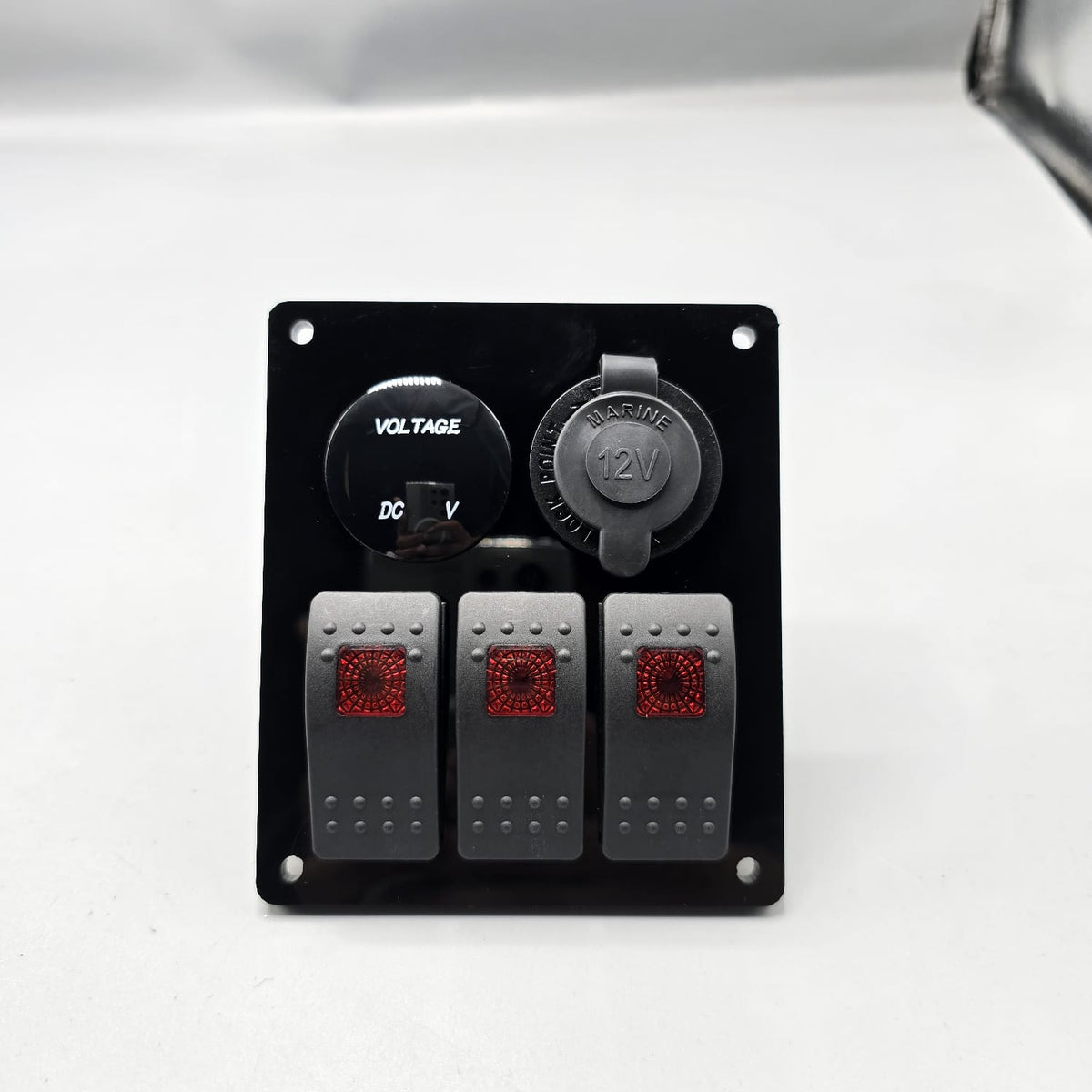 Power Outlet Rocker Universal 4-inch Switch Panel With Rocker Switches +12V Power Outlet ...
