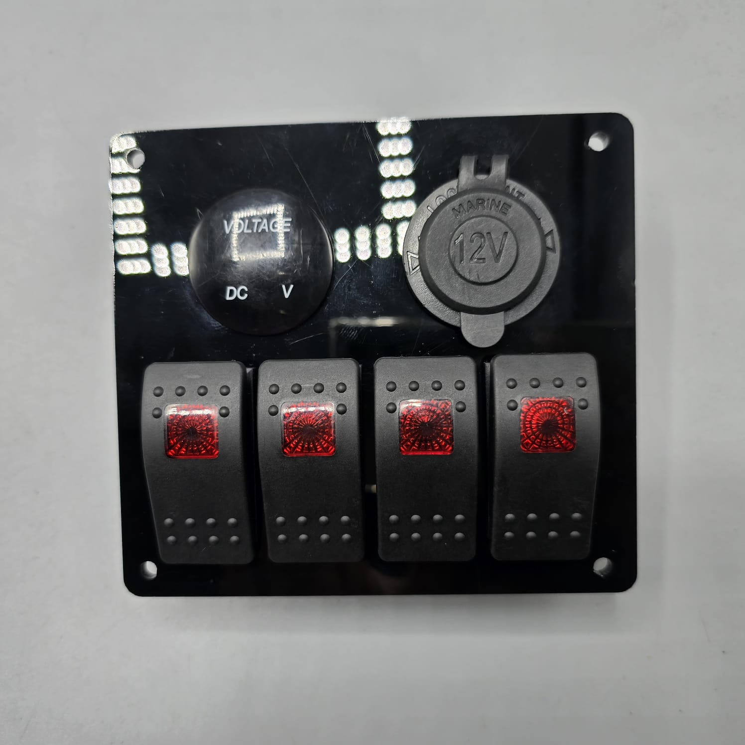 Power Outlet Rocker Universal 5-inch Switch Panel With Rocker Switches +12V Power Outlet ...