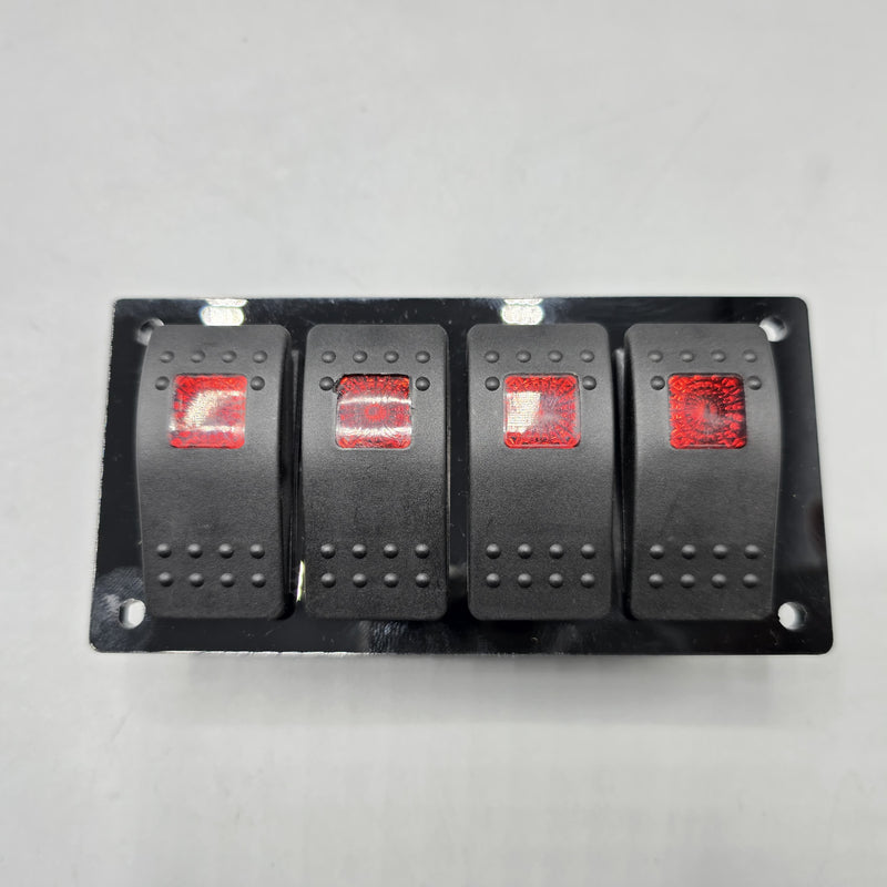 Universal 5-inch Switch Panel 4pcs Rocker Switches 1 Pc (Red)