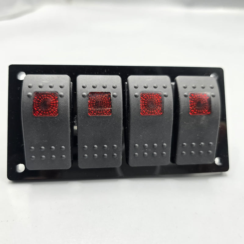 Universal 5-inch Switch Panel 4pcs Rocker Switches 1 Pc (Red)