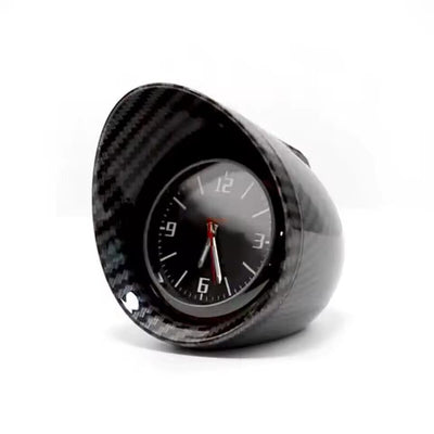 Universal Car Carbon Fiber Dashboard Analog Clock With Luminous Function In Premium Quality 1 Pc