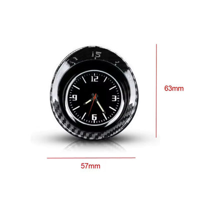 Universal Car Carbon Fiber Dashboard Analog Clock With Luminous Function In Premium Quality 1 Pc