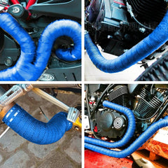 Universal Exhaust Heat Wrap Turbo Pipe Heat insulation Wrap 1 Pc (Blue)
